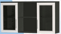 Антресоль большая с двумя стеклодверями ДЛЯ ГОСТИНОЙ АБС-2 Венге/Дуб выбеленный в Енисейске - enisejsk.mebel54.com | фото