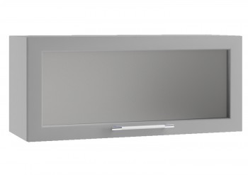 Барселона ШВГС 800 Шкаф верхний горизонтальный со стеклом (Голубой тик/корпус Венге) в Енисейске - enisejsk.mebel54.com | фото