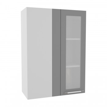 Гарда ВПУС 650 шкаф верхний угловой со стеклом высокий (Белый/корпус Серый) в Енисейске - enisejsk.mebel54.com | фото