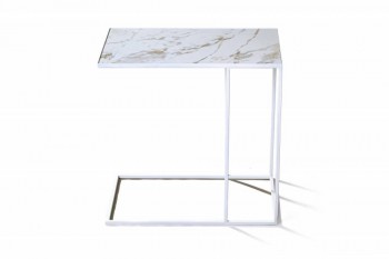 Журнальный столик Stone 018 (Прямоугольный) Металл/Керамика 500 Белый в Енисейске - enisejsk.mebel54.com | фото