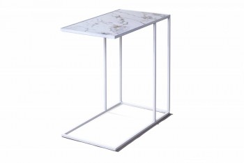 Журнальный столик Stone 018 (Прямоугольный) Металл/Керамика 500 Белый в Енисейске - enisejsk.mebel54.com | фото