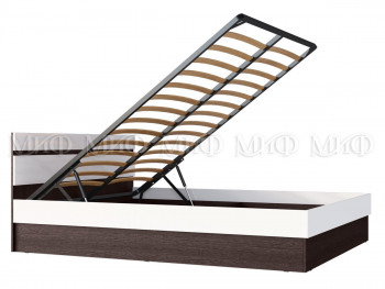 Ким кровать с подъемным механизмом 1,4 (Венге/белый глянец) в Енисейске - enisejsk.mebel54.com | фото