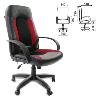 Кресло офисное BRABIX Strike EX-525 (черно-красный) в Енисейске - enisejsk.mebel54.com | фото