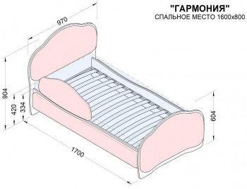 Кровать 160 Гармония 08 Шоколад (мягкий бортик) в Енисейске - enisejsk.mebel54.com | фото