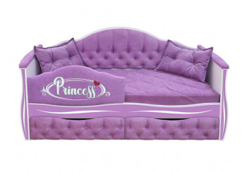 Кровать 160 серии Иллюзия 2 ящика 67 Светло-фиолетовый (подушки/мягкий бортик) в Енисейске - enisejsk.mebel54.com | фото
