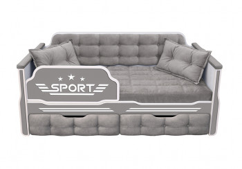Кровать 160 серии Спорт 2 ящика 45 Серый (подушки) в Енисейске - enisejsk.mebel54.com | фото