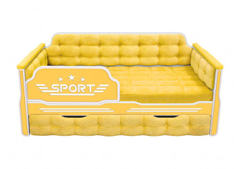 Кровать 170 серии Спорт 1 ящик 74 Жёлтый (мягкие боковые накладки) в Енисейске - enisejsk.mebel54.com | фото