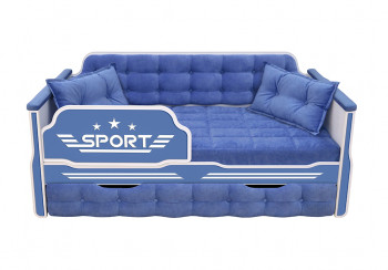 Кровать 170 серии Спорт 1 ящик 85 Синий (подушки) в Енисейске - enisejsk.mebel54.com | фото