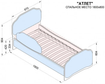 Кровать 180 Атлет 74 жёлтый (мягкий бортик) в Енисейске - enisejsk.mebel54.com | фото