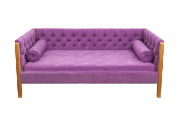 Кровать 180 серии Леди  32 Фиолетовый (подушка валик) в Енисейске - enisejsk.mebel54.com | фото