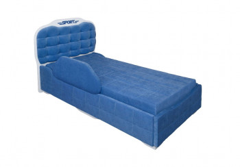 Кровать 190 Атлет Lux 29 Синий (мягкий бортик) в Енисейске - enisejsk.mebel54.com | фото