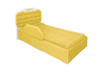 Кровать 190 Атлет Lux 74 Жёлтый (мягкий бортик) в Енисейске - enisejsk.mebel54.com | фото