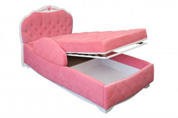 Кровать 190 Гармония Lux 32 Фиолетовый (мягкий бортик) в Енисейске - enisejsk.mebel54.com | фото