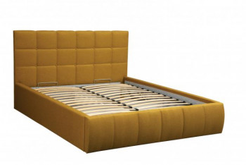 Кровать "Диана" ш. 1400 (Н=1010мм) (жаккард горчица) в Енисейске - enisejsk.mebel54.com | фото