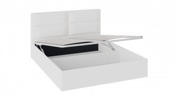 Кровать «Глосс» с мягкой обивкой и подъемным механизмом тип 1 (1400) (Белая) в Енисейске - enisejsk.mebel54.com | фото
