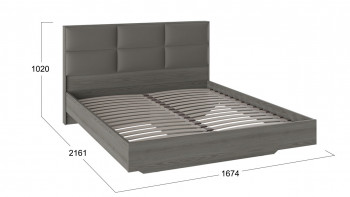 Кровать «Либерти» с мягким изголовьем Хадсон/Ткань Грей/1600 в Енисейске - enisejsk.mebel54.com | фото