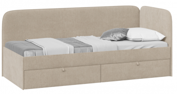 Кровать «Молли» с мягкой обивкой (900) тип 1 (Микровелюр Scandi Cream 03) в Енисейске - enisejsk.mebel54.com | фото