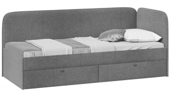 Кровать «Молли» с мягкой обивкой (900) тип 1 (Микровелюр Scandi Graphite 22) в Енисейске - enisejsk.mebel54.com | фото