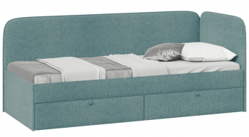 Кровать «Молли» с мягкой обивкой (900) тип 1 (Микровелюр Scandi Indigo 11) в Енисейске - enisejsk.mebel54.com | фото