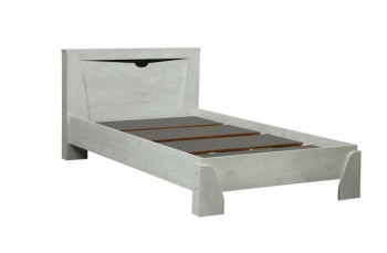 Кровать одинарная 33.07 с настилом "Лючия" (ш. 900)/(бетон пайн белый / венге / белый) в Енисейске - enisejsk.mebel54.com | фото