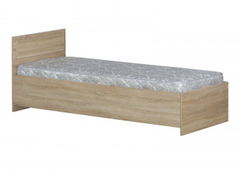 Кровать одинарная 800-2 без матраса (прямые спинки) Дуб Сонома в Енисейске - enisejsk.mebel54.com | фото