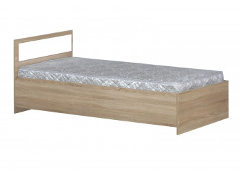 Кровать одинарная 900-2 без матраса (прямые спинки) Дуб Сонома в Енисейске - enisejsk.mebel54.com | фото