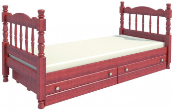 Кровать одинарная Аленка из массива сосны 800*1890 Орех в Енисейске - enisejsk.mebel54.com | фото