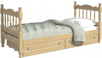 Кровать одинарная Аленка из массива сосны 800*1890 Сосна в Енисейске - enisejsk.mebel54.com | фото