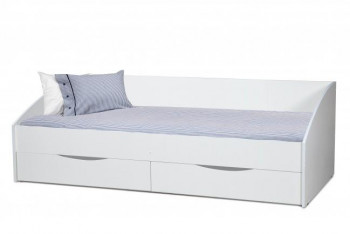 Кровать одинарная "Фея - 3" (симметричная) New/(белый / белый / ДВПО: белый) в Енисейске - enisejsk.mebel54.com | фото