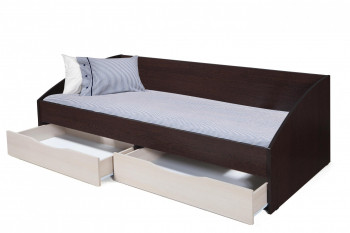 Кровать одинарная "Фея - 3" (симметричная) New (венге / вудлайн кремовый / ДВПО: белый) в Енисейске - enisejsk.mebel54.com | фото