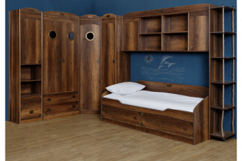 Кровать с 2-мя ящиками «Навигатор» (Дуб Каньон) в Енисейске - enisejsk.mebel54.com | фото