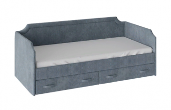Кровать с мягкой обивкой и ящиками «Кантри» Тип 1 (900) (Замша синяя) в Енисейске - enisejsk.mebel54.com | фото