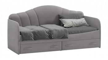 Кровать с мягкой спинкой и ящиками «Сабрина» 900 Светло-серый в Енисейске - enisejsk.mebel54.com | фото