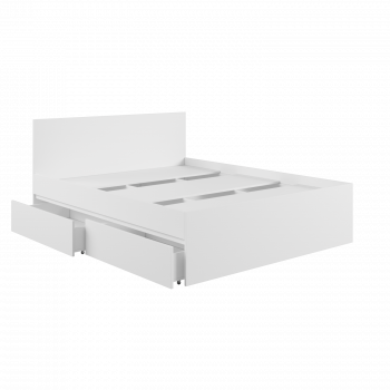 Кровать с ящиками К1.6М Мадера Белый в Енисейске - enisejsk.mebel54.com | фото