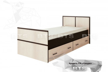 Кровать Сакура с настилом и ящиками 0,9 (Венге/Лоредо) в Енисейске - enisejsk.mebel54.com | фото