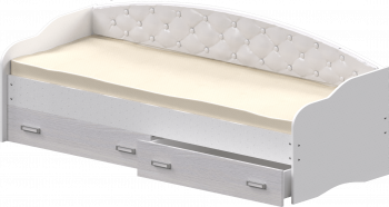 Кровать Софа-7 с мягкой спинкой (800х1900) Белый в Енисейске - enisejsk.mebel54.com | фото