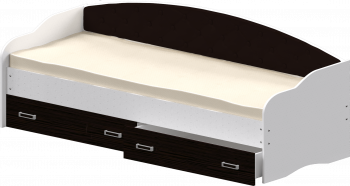 Кровать Софа-8 с мягкой спинкой (900х1900) Белый/Венге в Енисейске - enisejsk.mebel54.com | фото