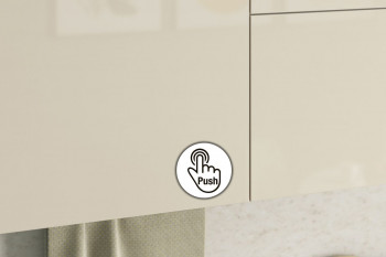 Кухонный гарнитур "Бостон 1.8" белый/крем глянец/дуб скальный глянец в Енисейске - enisejsk.mebel54.com | фото