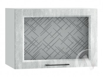 Либерти Шкаф верхний горизонтальный со стеклом ШВГС 609 (Холст грей/корпус белый) в Енисейске - enisejsk.mebel54.com | фото