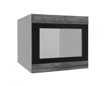 Лофт ВПГСФ 500 шкаф верхний горизонтальный со стеклом высокий с фотопечатью (Дуб бурый/корпус Серый) в Енисейске - enisejsk.mebel54.com | фото