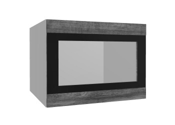 Лофт ВПГСФ 600 шкаф верхний горизонтальный со стеклом высокий с фотопечатью (Дуб бурый/корпус Серый) в Енисейске - enisejsk.mebel54.com | фото