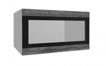 Лофт ВПГСФ 800 шкаф верхний горизонтальный со стеклом высокий с фотопечатью (Дуб бурый/корпус Серый) в Енисейске - enisejsk.mebel54.com | фото