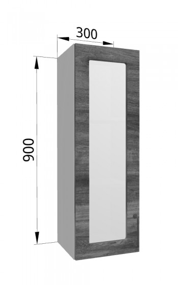 Лофт ВПС 300 шкаф верхний со стеклом высокий (Дуб бурый/корпус Серый) в Енисейске - enisejsk.mebel54.com | фото
