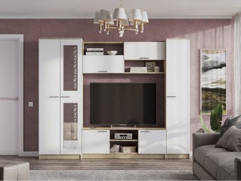 Мебель для гостиной МГС 3 Исполнение 1 Дуб Сонома / Белый в Енисейске - enisejsk.mebel54.com | фото