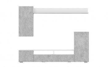 Мебель для гостиной МГС 4 (Белый/Цемент светлый) в Енисейске - enisejsk.mebel54.com | фото