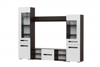 Мебель для гостиной МГС 6 (Исполнение 1/Венге/Белый глянец) в Енисейске - enisejsk.mebel54.com | фото