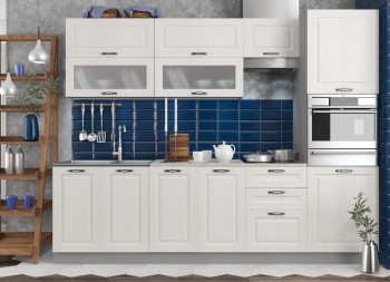 Модульная кухня Капри 2,7 м (Липа белый/Серый) в Енисейске - enisejsk.mebel54.com | фото