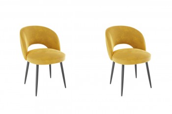 Набор стульев Моли 2 шт (жёлтый велюр/черный) в Енисейске - enisejsk.mebel54.com | фото