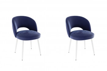 Набор стульев Моли 2 шт (синий велюр/белый) в Енисейске - enisejsk.mebel54.com | фото