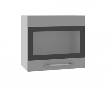 Олива ВПГСФ 500 Шкаф верхний горизонтальный со стеклом с фотопечатью высокий (Ваниль глянец/корпус Серый) в Енисейске - enisejsk.mebel54.com | фото